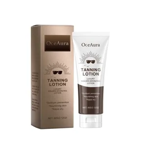 OceAura luxe gouden bronzing tanning lotion 60g voor zonbescherming en huidverzorging buiten.