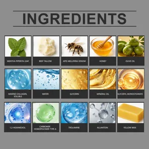 XIMONTH nourishing body care cream detail infographic showing natural ingredients and formula.