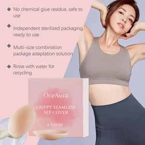 OceAura seamless silicone nip cover detail, soft touch, invisible lift, comfortable wear.