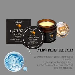 XIMONTH Tallow Collagen Lymph Relief Bee Balm 60g, nourishing body cream for daily care.