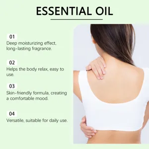 Cucumber soothing body care essential oil detail showing moisturizing and relaxing effects.