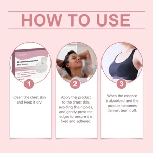 Détail des instructions d'utilisation du patch d'augmentation mammaire OceAura soin.