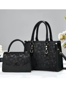 Textured printed tote mother-child bag fashion elegant large capacity commuting women bag