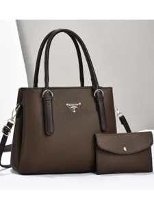 Women Large Capacity PU Leather Handbag Composite Bag Multi-Compartment Soft Leather Shoulder Bag Crossbody Tote With Small Pouch