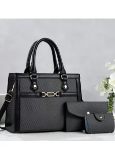 Sac a main femme ensemble cabas retro PU cuir sac epaule grande capacite decontracte mode
