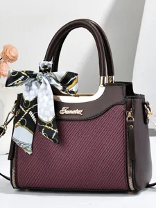 Fashion women tote handbag large capacity shoulder cross body bag with silk scarf 2026