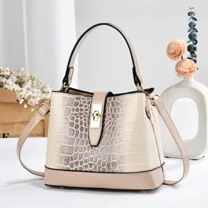 Sac Seau en Cuir PU Motif Crocodile pour Femme Mode Commuter Sac à Main Classique Gaufré Chic Pochette pour Dame