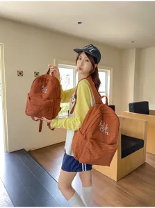 Japanese Vintage Plaid Large Capacity Student Schoolbag Casual Backpack for Women Daily Use
