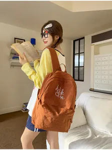 Japanese style retro plaid large capacity student backpack for school and daily casual wear use