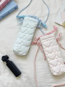 Süße gesteppte Herz Aufbewahrungstasche mit Kordelzug tragbare Schutztasche für Kamera.