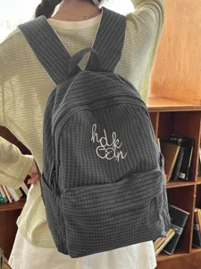 Japanese harajuku style plaid large capacity student school bag backpack for girls daily use