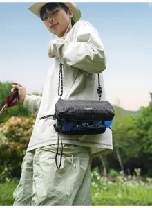 Bolso cruzado a cuadros estilo coreano casual ligero, bolso de senderismo unisex de moda.
