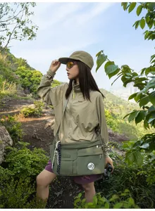 Stylish nylon messenger bag for women, casual crossbody shoulder bag for daily outdoor use.