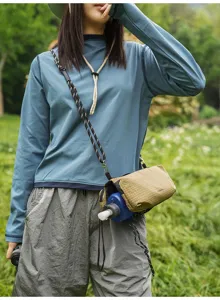 Bolso cruzado a cuadros estilo coreano ligero para exterior senderismo hombro