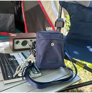 Blue plaid crossbody bag outdoor tactical shoulder bag casual travel small square bag