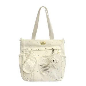 Bolso tote Ita con estampado de estrellas gran capacidad para estudiantes uso diario escuela
