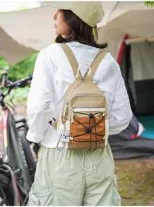 Casual color-matching outdoor travel backpack lightweight daily school bag for women and men