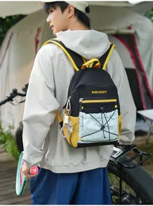 Stylish outdoor color-block casual backpack for hiking, cycling, and daily commuting.