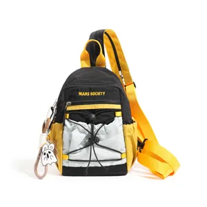 Lightweight contrast color outdoor sling backpack casual chest bag for men and women stylish