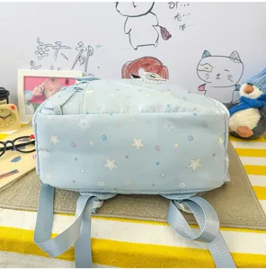 Mochila escolar de estilo japonés linda para estudiantes gran capacidad patrón de estrellas