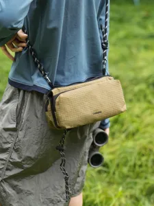 Bolso cruzado estilo coreano a cuadros casual ligero neutro moda excursionismo al aire libre