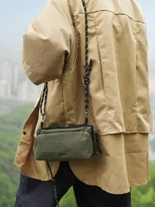 Bolso cruzado de cuadros estilo coreano informal ligero neutro bolso de hombro para senderismo