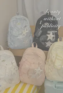 Carino zaino trasparente cuore studente grande capacità borsa scuola moda stile chic