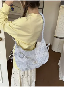 Casual geplooide ruitjes schoudertas voor dames, stijlvolle dagelijkse reistas.