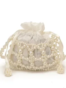 Elegante Perlen Perlentasche Damen Beutel, schicke hohle gewebte Schultertasche.