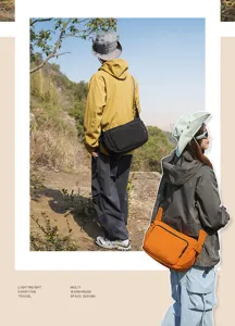 Bolso cruzado informal para exteriores, bandolera de lona multiusos para senderismo.