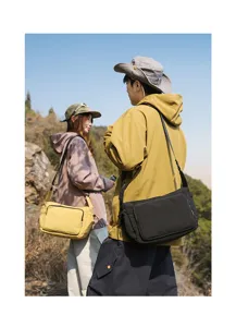 Bolso bandolera de lona casual, elegante bolso de hombro para senderismo y uso diario.