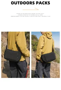 Bolso bandolera de lona informal y elegante para hombres y mujeres al aire libre.