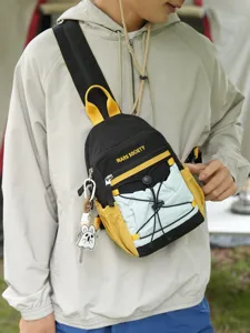 Colorblock outdoor sling backpack lightweight casual chest bag for men and women daily use