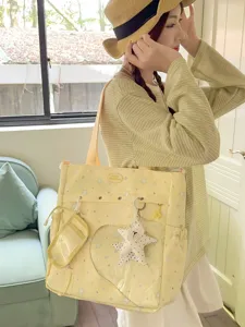Bolso bandolera lindo de estilo japonés con ventana transparente para uso diario escolar.