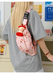 Joli sac de poitrine banane imprimé pomme dessin animé couleur bonbon détail pour femmes