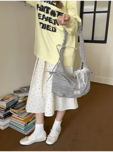 Vintage zwart-wit ruit geplooide schoudertas casual hobo shopper crossbody tas voor dames