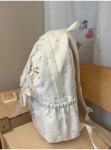 Zaino scolastico trasparente con stampa di stelle carino per ragazze zaino casual con tasche