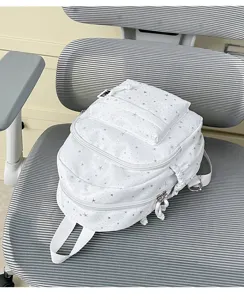 Kleine witte rugzak met sterrenpatroon voor dames stijlvolle casual reizen studentenboekentas