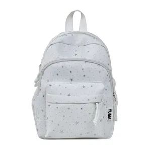 Witte mini rugzak voor vrouwen dagelijkse reizen school schattige sterren print tas