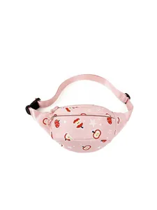 Joli sac banane rose a imprimé pomme dessin animé pour femme, sac de poitrine.