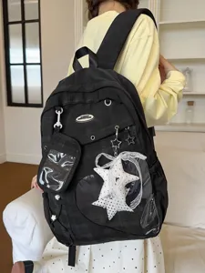 Zaino scolastico carino cuore trasparente grande capacità stile ita bag per studenti.