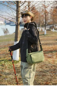 Bolso bandolera de lona para exteriores de moda para hombres y mujeres, ideal para senderismo.