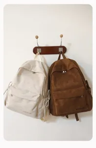 Japanischer minimalistischer Schleifen Druck Studenten Rucksack freier Schultasche Maedchen