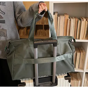 Grote reistas duffel tas groen fitness sport schoudertas voor dames en heren reizen en sport.