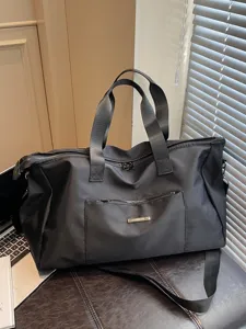 Unisex Grote Capaciteit Canvas Reistas Hong Kong Streetwear Stijl Sportschool Yoga Schouder Tote Handtas Reistas
