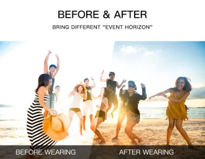 Polarized sunglasses wear comparison effect showing enhanced visual clarity outdoors.