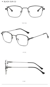 Vintage anti-blue light metal half-frame optical glasses frame suitable for daily wear.