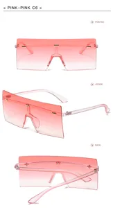 Occhiali da Sole Sfumati Rosa Grandi Quadrati Monoblocco Tendenza e Stile Moda