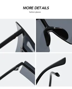 Immagine di dettaglio di occhiali da sole alla moda con cerniere resistenti e montatura.