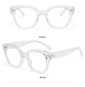 Lunettes de vue retro carrees transparentes anti lumiere bleue elegantes pour tous